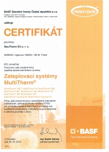 Certifikát BASF ETICS