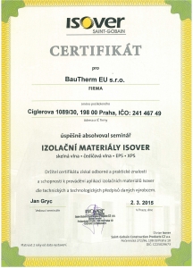 Certifikát Isover