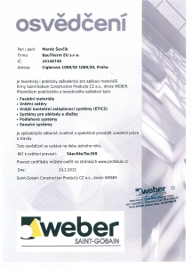 Certifikát Weber